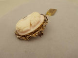 10K Gold Angel Skin Cameo Pin Or Pendant with Pearls (#J337)