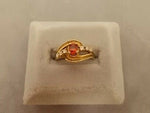 Enchanting Gold .54ct Oval Orange Genuine Natural Sapphire Ring (#J508)