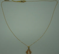 10K Gold Genuine Natural Shell Cameo Pendant Full Figure (#J1513)
