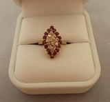 Divine Cocktail Ring with Genuine Natural Rubies and Diamonds (#J527)