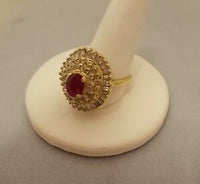 14K Gold Ballerina 1.04ct Genuine Natural Ruby Ring with Diamonds (#J576)