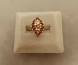 Divine Cocktail Ring with Genuine Natural Rubies and Diamonds (#J527)