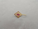 14K Gold Dangle Earrings with 1.71ct Pink Genuine Natural Tourmalines (#J711)