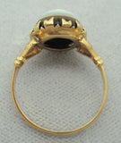 10K Gold Oval Genuine Natural Stone Cameo Ring (#J1540)