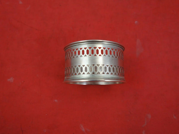 French Sterling Silver Napkin Ring Pierced 1 3/4" x 1" Vintage Silver