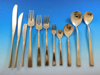 Dirigold-Dirilyte Flatware Set Service for 12 Modern Design Gold 142 pieces