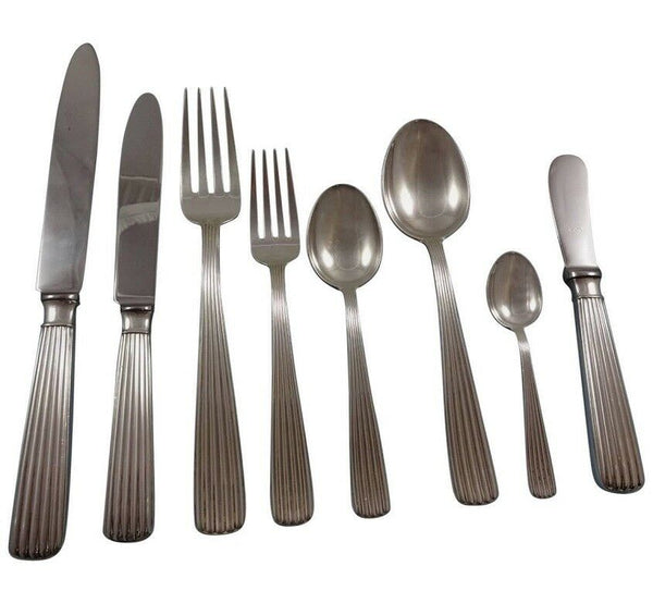 America by Schiavon Sterling Silver Flatware Dinner Set Service 67 Pcs Italy