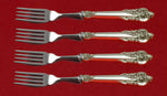 Grande Baroque by Wallace Sterling Silver Fish Fork Set 4-Piece Custom 7 1/2" WS