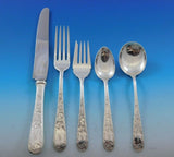 Old Maryland Engraved by Kirk Sterling Silver Flatware Set 77 pcs Mono M Dinner