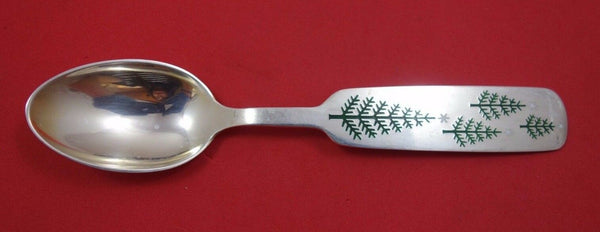 Christmas Theme by Michelsen Sterling Silver Teaspoon 1950 July Enameled 6 3/8"