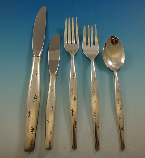 Stardust Gorham Sterling Silver Flatware Set Service Midcentury Modern Space Age