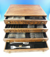 Noailles by Puiforcat French Sterling Silver Flatware Set Dinner Service 135 pcs
