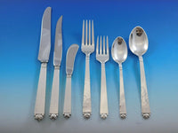 Oak Leaf by Old Newbury Crafters Sterling Silver Flatware Set 92 Pieces Dinner