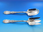 Chrysanthemum by Tiffany and Co Sterling Silver Salad Serving Set 2pc Original