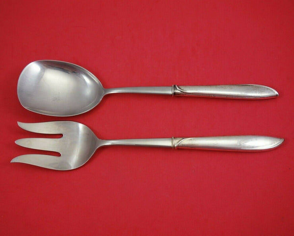 Silver Rhythm by International Sterling Silver Salad Serving Set 2pc HH WS Orig