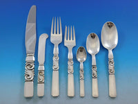 Scroll by Georg Jensen Danish Sterling Silver Flatware Set Service 93 pcs Dinner