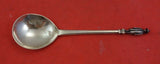 Dutch Sterling Silver Sugar Spoon w/ 3-D man .934 silver 1932 mark 5 7/8"W