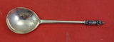 Dutch Sterling Silver Sugar Spoon w/ 3-D woman .934 silver 1932 mark 5 3/4"W